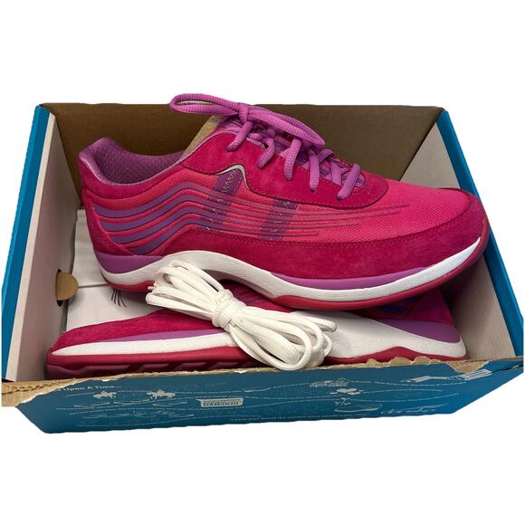 Dansko Shayla Suede Womens US 12.5-13 EU 43 Pink Lace Up Comfort Sneaker Fuchsia - Picture 1 of 11
